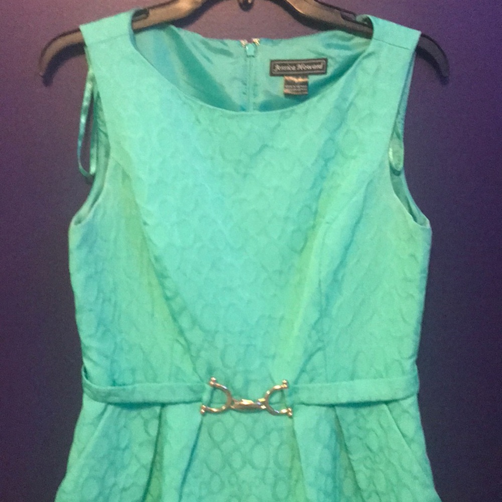 Jessica Howard Teal Dress With Belt Accessory
